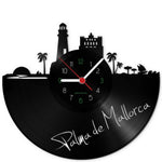 Wanduhr aus Vinyl Skyline Palma de Mallorca