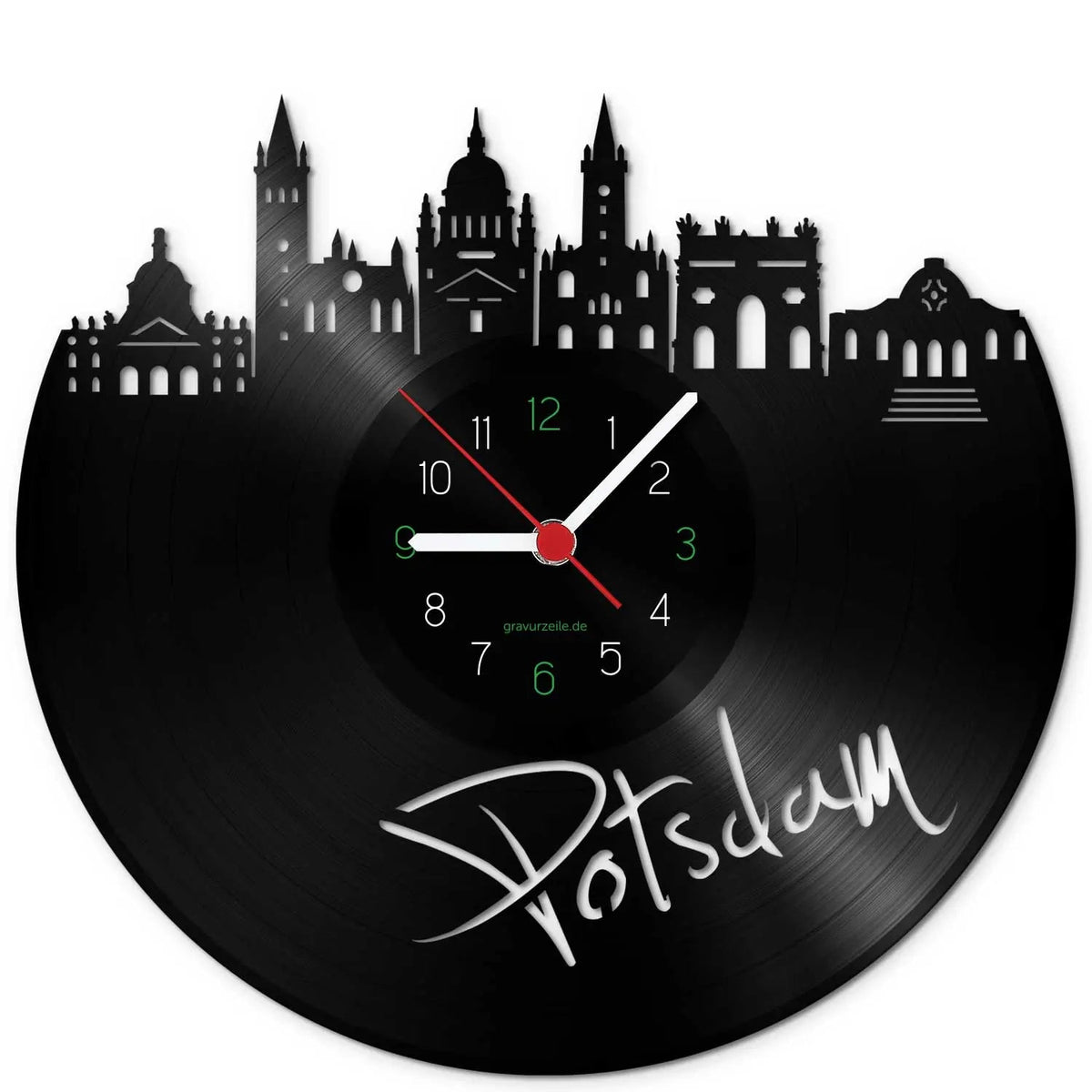 Wanduhr aus Vinyl Skyline Potsdam