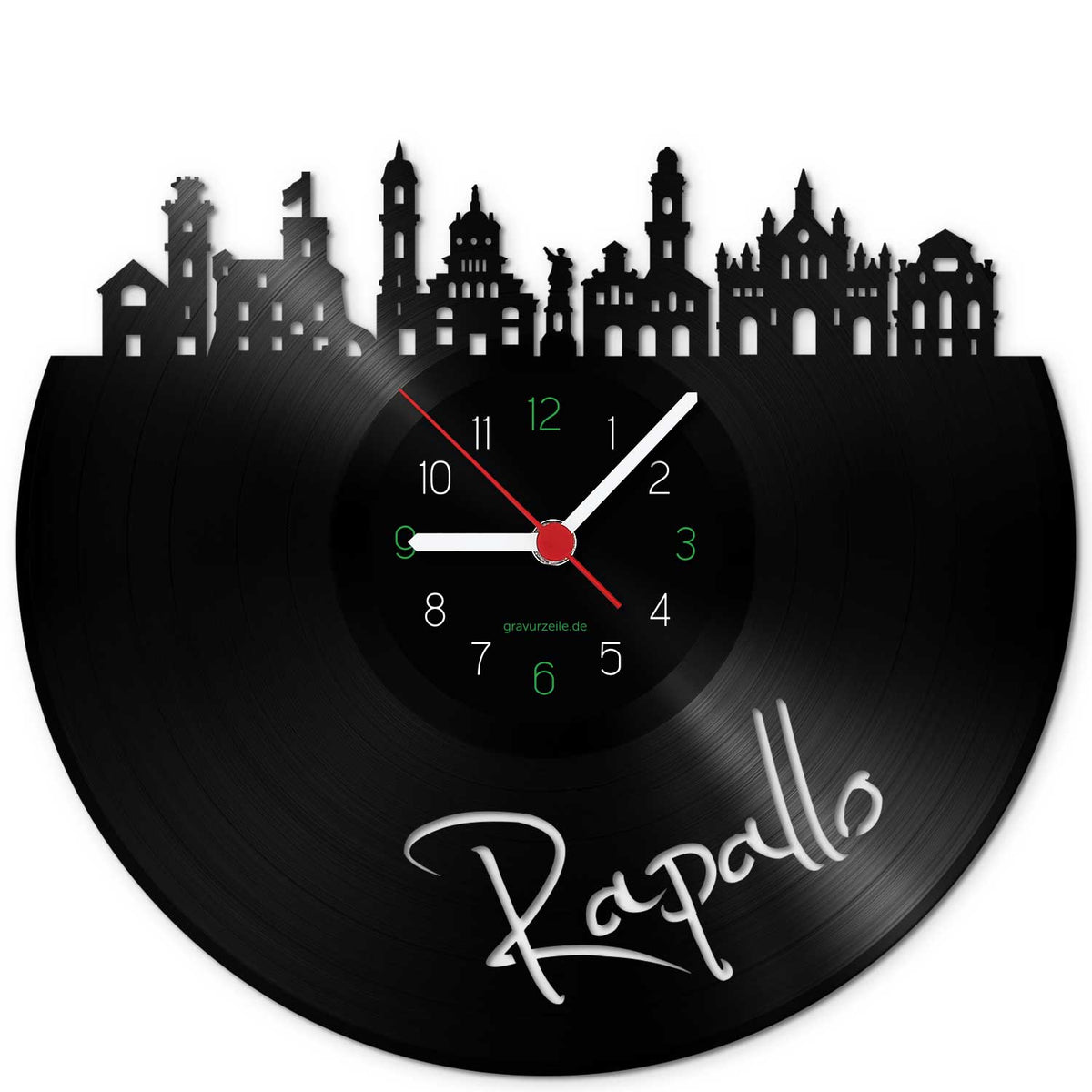 Wanduhr aus Vinyl Skyline Rapallo