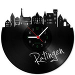 Wanduhr aus Vinyl Skyline Ratingen
