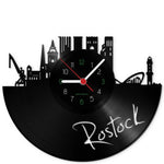 Wanduhr aus Vinyl Skyline Rostock