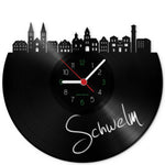 Wanduhr aus Vinyl Skyline Schwelm