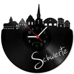 Wanduhr aus Vinyl Skyline Schwerte