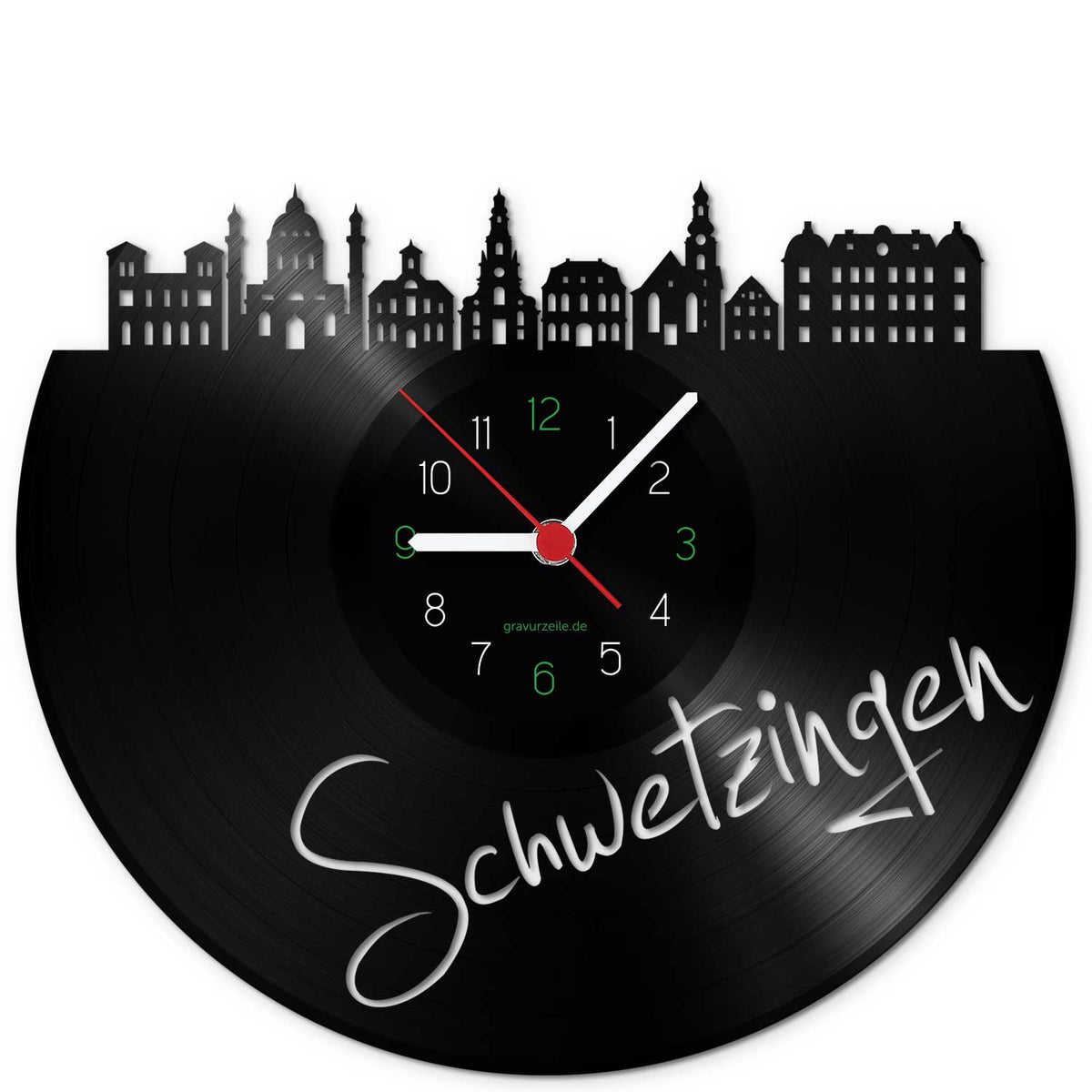 Wanduhr aus Vinyl Skyline Schwetzingen