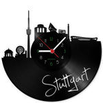 Wanduhr aus Vinyl Skyline Stuttgart
