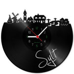 Wanduhr aus Vinyl Skyline Sylt