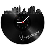 Wanduhr aus Vinyl Skyline Vancouver