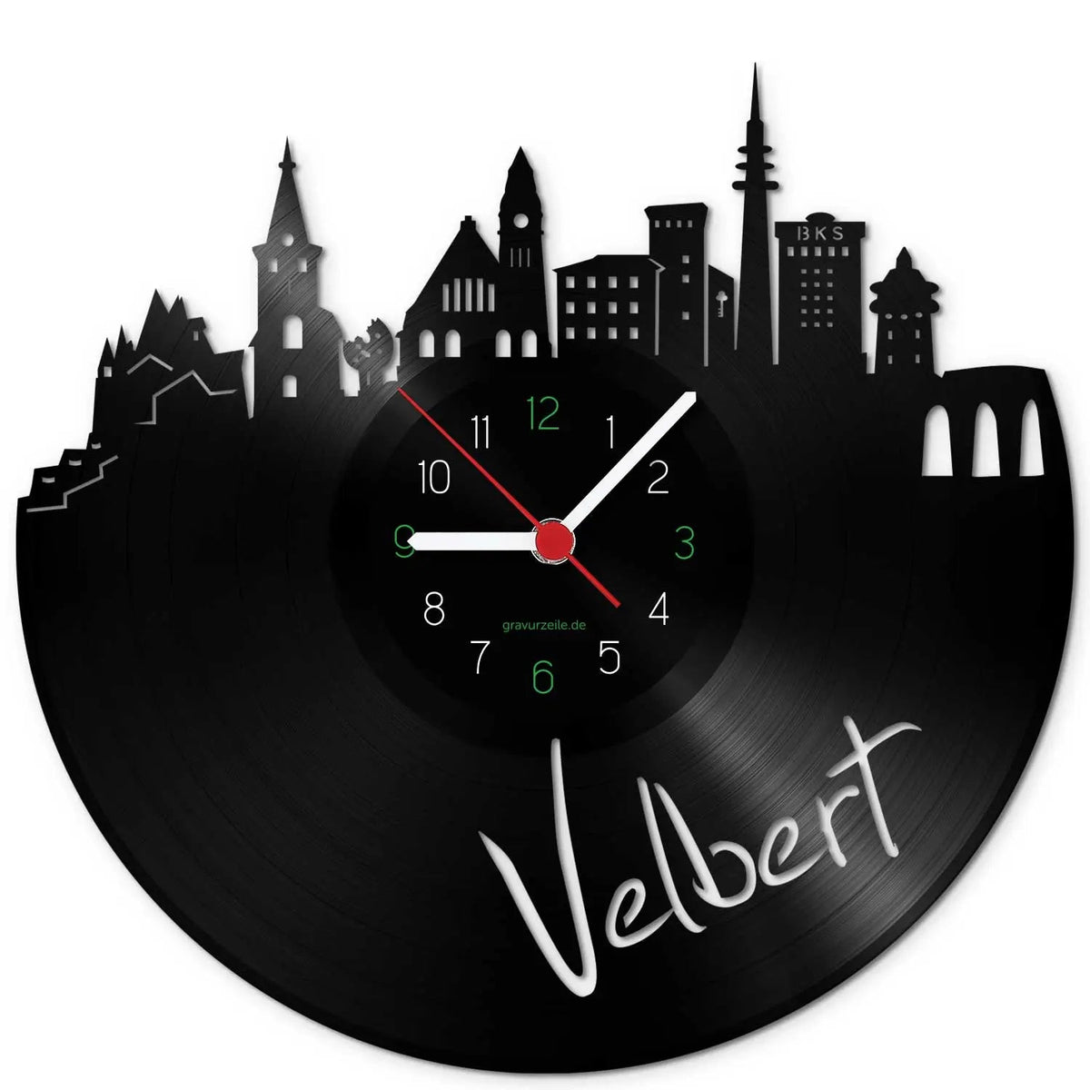 Wanduhr aus Vinyl Skyline Velbert