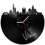 Wanduhr aus Vinyl Skyline Vilnius