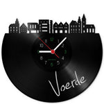 Wanduhr aus Vinyl Skyline Voerde