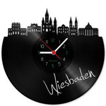 Wanduhr aus Vinyl Skyline Wiesbaden