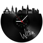 Wanduhr aus Vinyl Skyline Witten