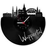 Wanduhr aus Vinyl Skyline Wuppertal