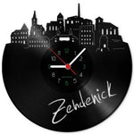 Wanduhr aus Vinyl Skyline Zehdenick