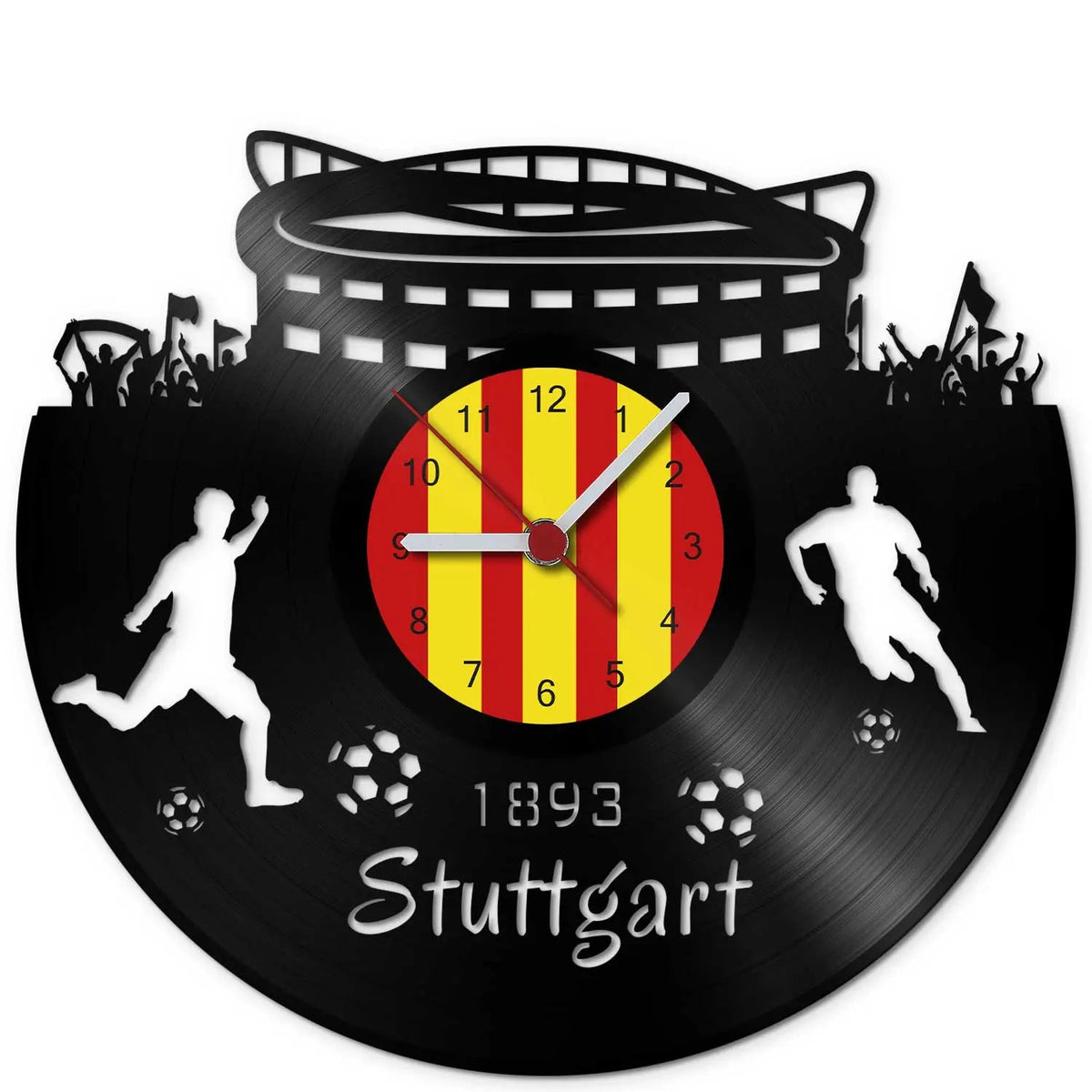 Fussball Wanduhr aus Vinyl Vereinsliebe Stuttgart