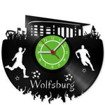 Fussball Wanduhr aus Vinyl Vereinsliebe Wolfsburg