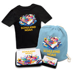 Personalisiertes Schulset - Buch - mit T-Shirt, Sportbeutel,  Federmappe & Geldbörse