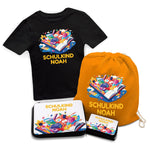 Personalisiertes Schulset - Buch - mit T-Shirt, Sportbeutel,  Federmappe & Geldbörse