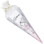 Bedruckte Schultüte mit Namen - Ballerina