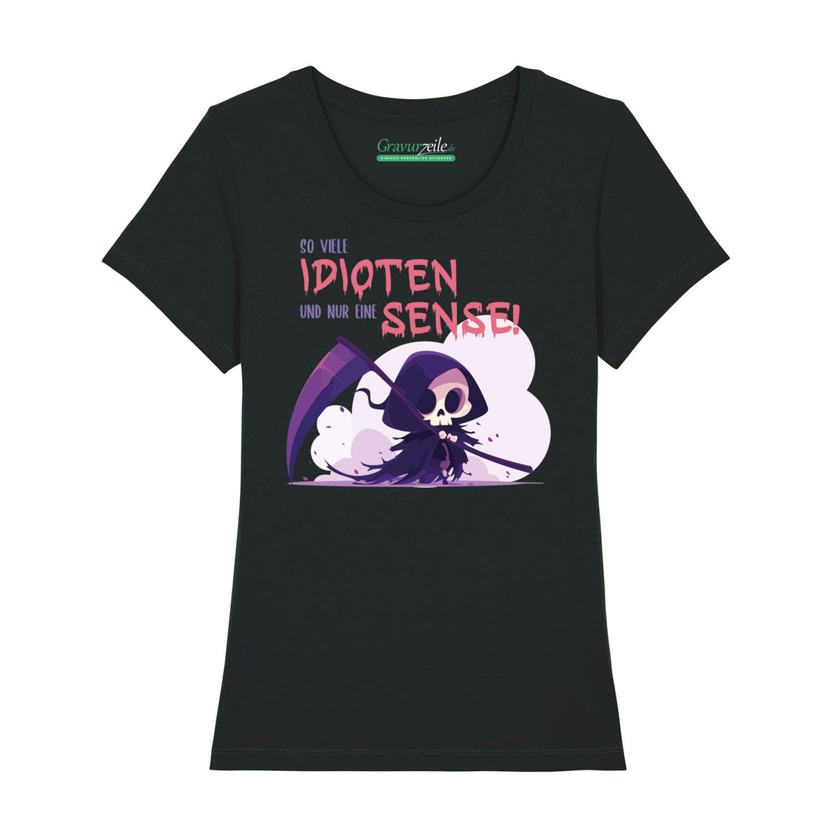 Bedrucktes T-Shirt für Damen - So viele Idioten