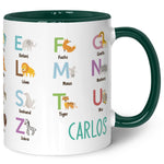 Bedruckte Tasse - ABC Tiere - Geschenk zur Einschulung