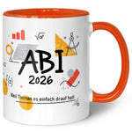 Bedruckte Tasse mit Spruch - Abi - Personalisiert mit Namen