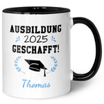 Bedruckte Tasse mit Spruch - Examen - Personalisiert mit Namen