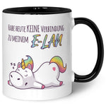 Bedruckte Tasse mit Spruch E-Lan