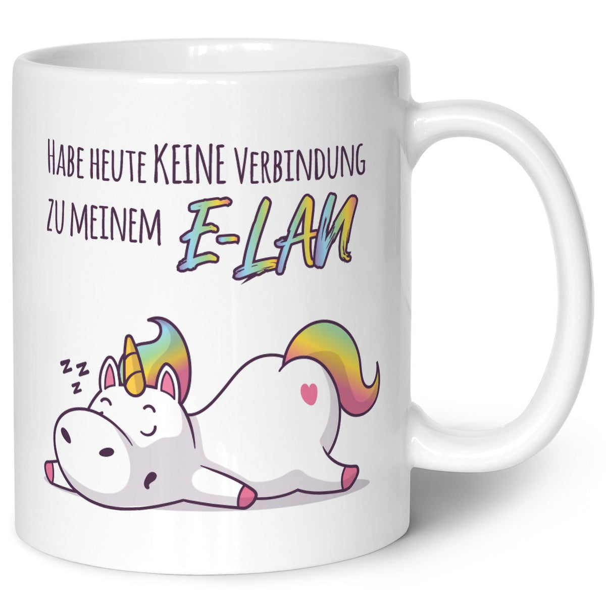 Bedruckte Tasse mit Spruch E-Lan