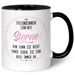 Bedruckte Tasse mit Spruch Freundinnen sind wie Sterne