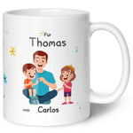 Bedruckte Tasse mit Spruch Hinter jedem glücklichen Kind