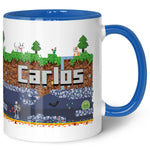 Bedruckte Tasse mit "Pixelerde" Motiv