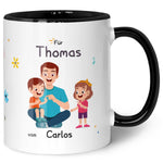 Bedruckte Tasse mit Spruch Hinter jedem glücklichen Kind
