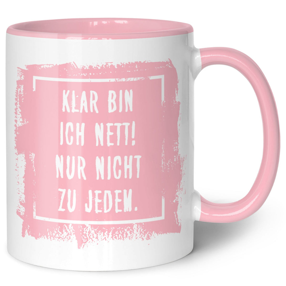 Bedruckte Tasse mit Spruch - "Klar bin ich nett"