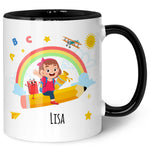 Bedruckte Tasse mit Motiv Einschulung