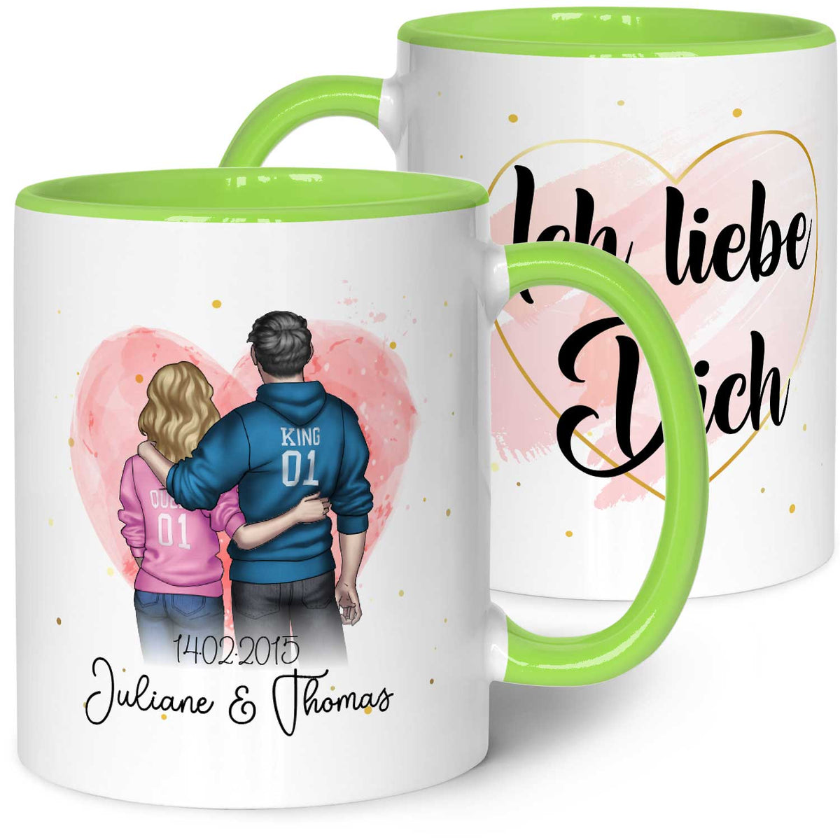 Bedruckte Tasse mit Konfiguration - Pärchen Motiv