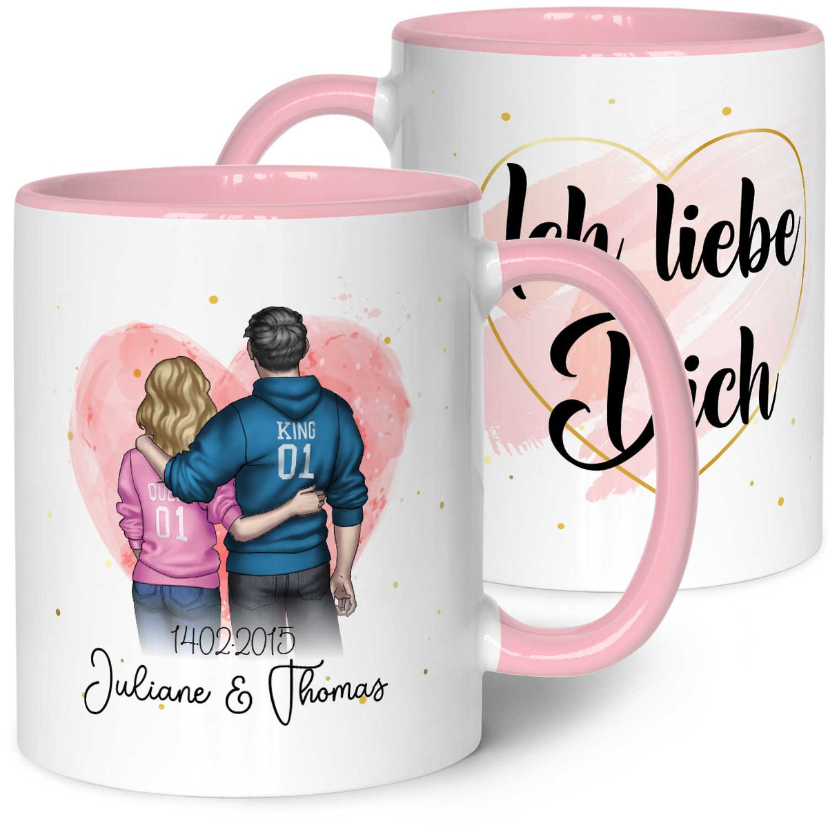 Bedruckte Tasse mit Konfiguration - Pärchen Motiv