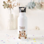 Bedruckte Trinkflasche aus Edelstahl - Waldfreunde V2