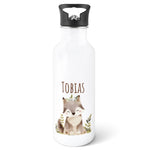 Bedruckte Trinkflasche aus Edelstahl - Waldfreunde V2