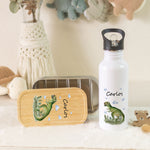 Bedruckte Brotdose & Trinkflasche im Set - T-Rex V2