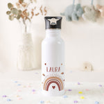 Bedruckte Trinkflasche aus Edelstahl - Regenbogen