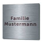 Graviertes Edelstahl Türschild