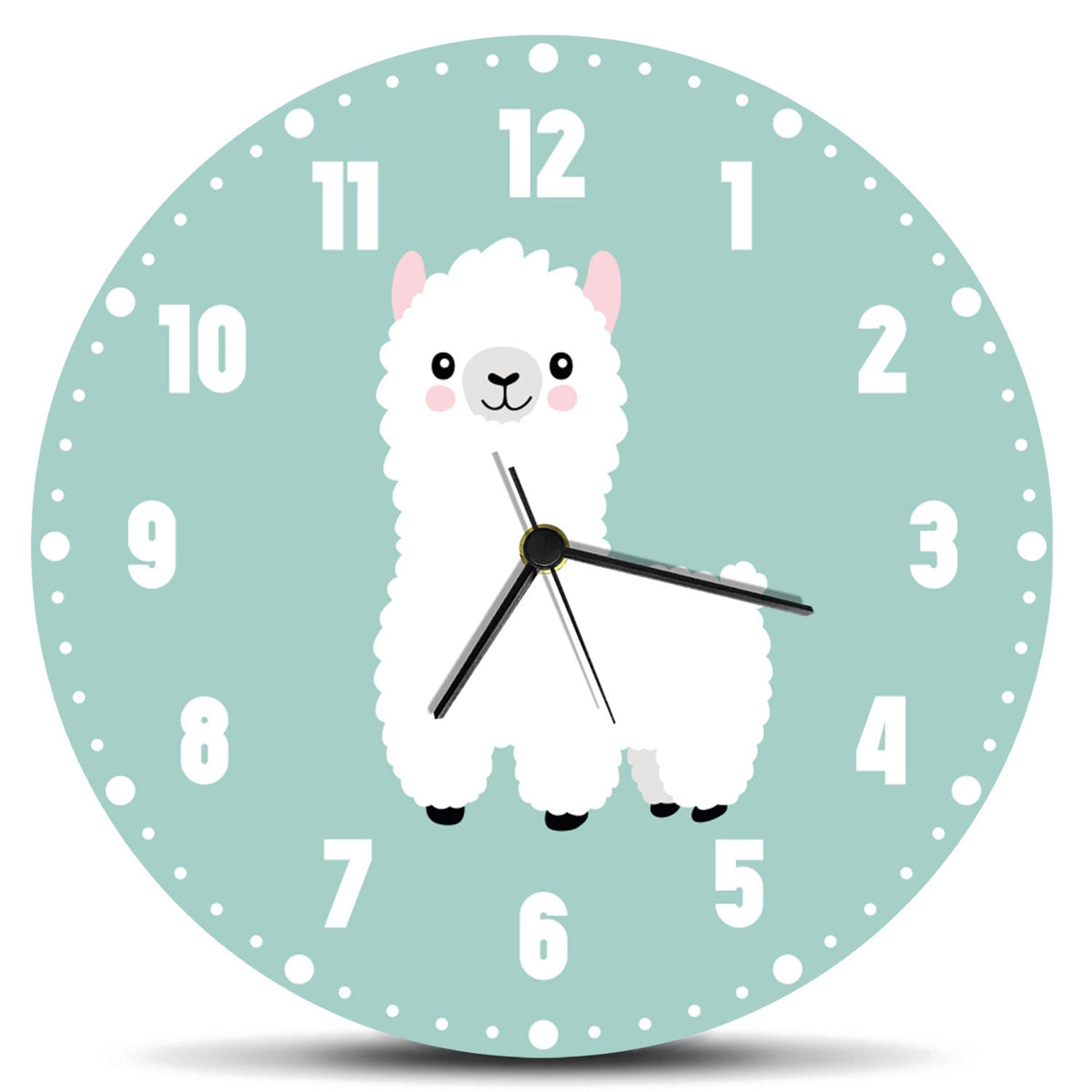 Wanduhr für Kinder im Lama Design - mit UV Druck