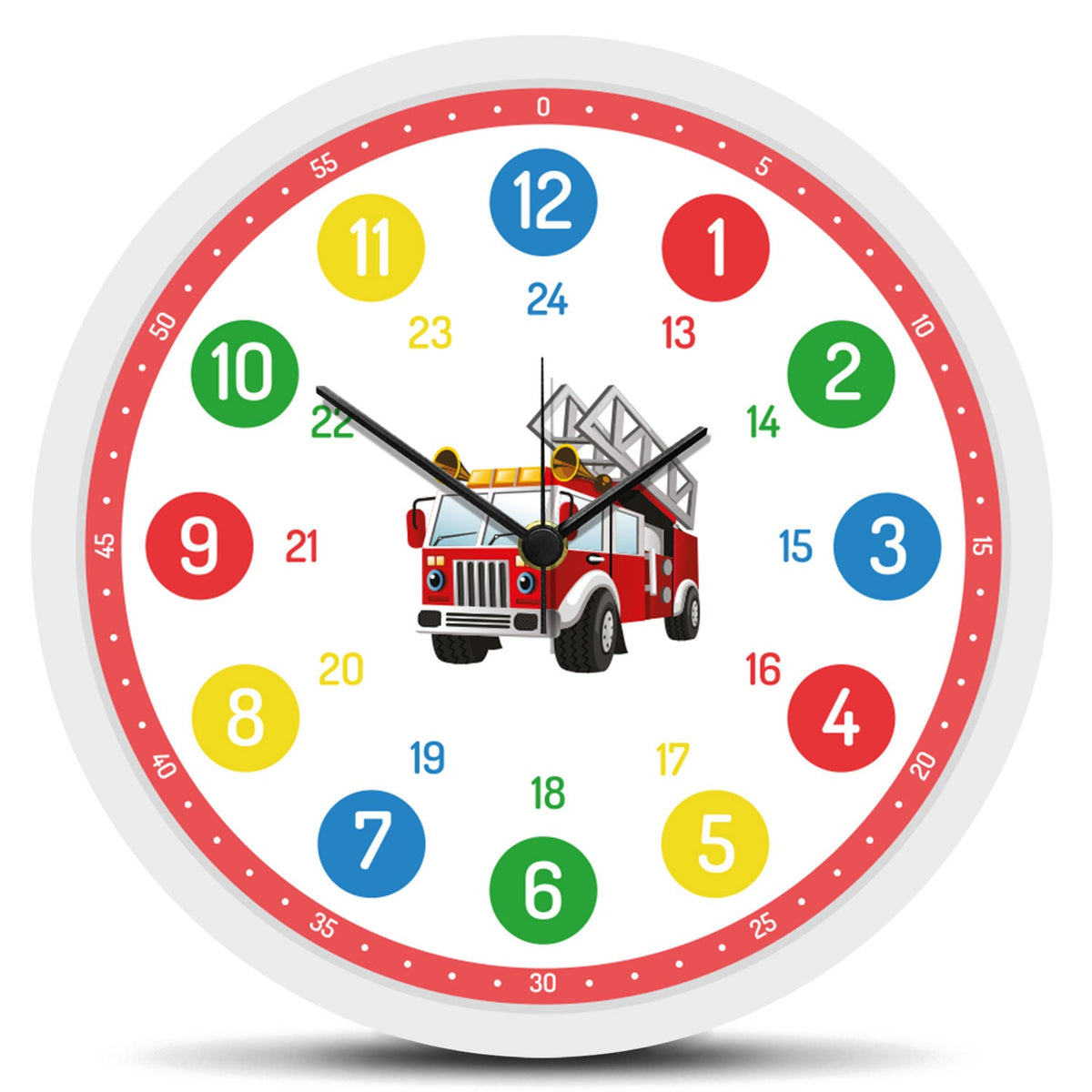 Wanduhr Kinder Feuerwehr - mit UV Druck