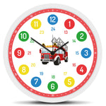 Wanduhr Kinder Feuerwehr - mit UV Druck