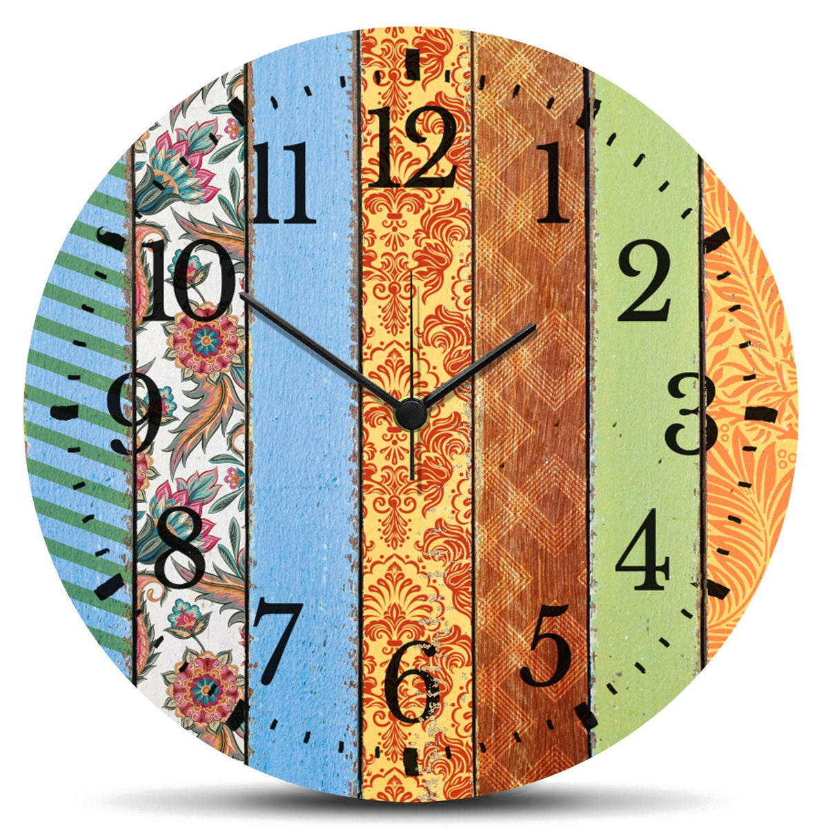 Wanduhr aus Holz Mandala - Mit UV Druck