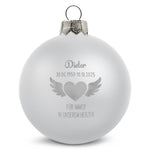Gravierte Weihnachtskugel - Flügelherz