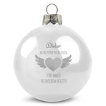 Gravierte Weihnachtskugel - Flügelherz