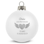 Gravierte Weihnachtskugel - Flügelherz