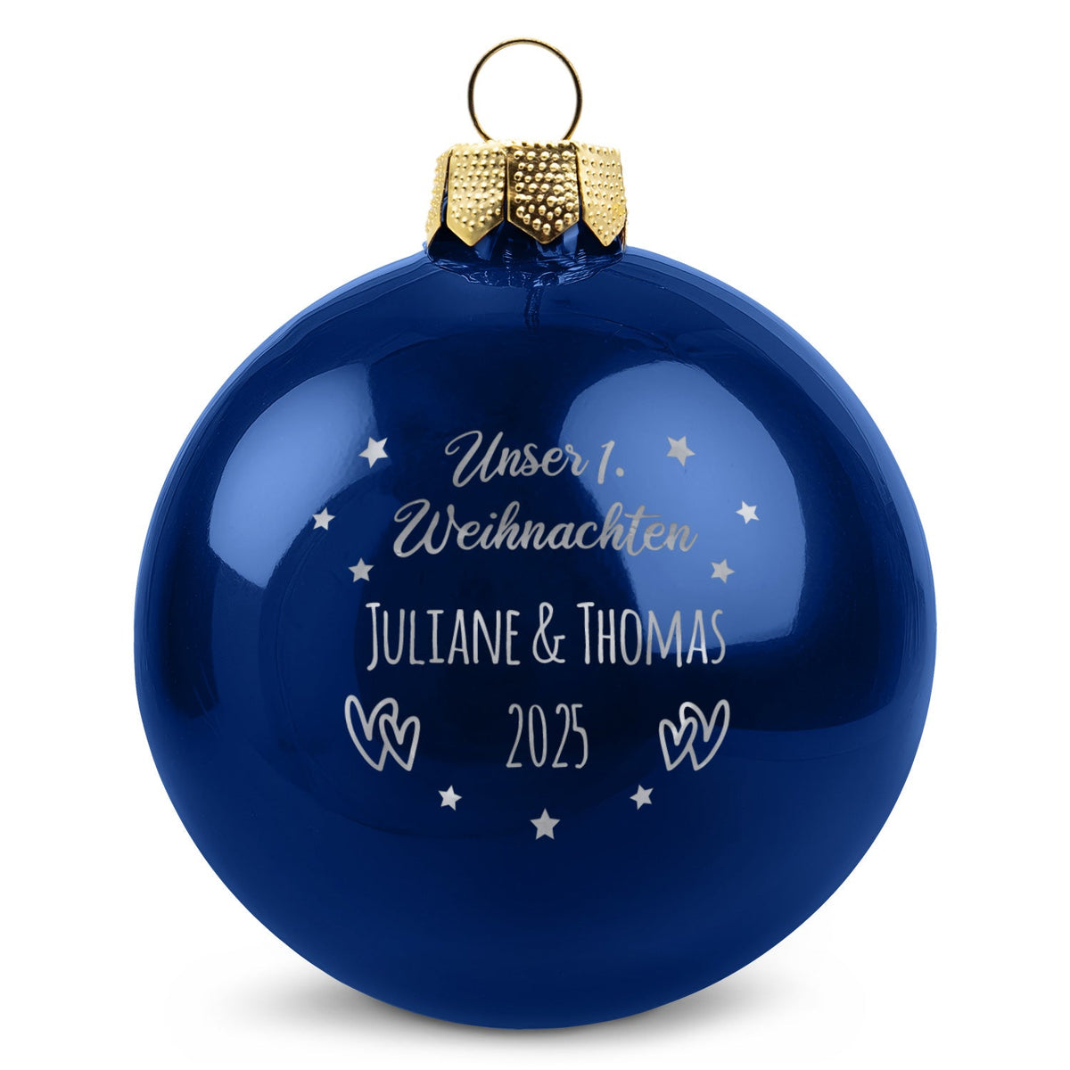 Gravierte Weihnachtskugel - Unser erstes Weihnachten für Paare